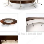 Conference table round large oversized big steel wood electric data