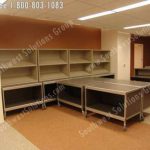 Copy room cabinets supplies storage shelves benches drawers tables millwork casework