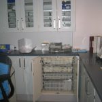 Counter high medical supply storage tilt baskets