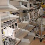 Critical care equipment storage racks wall shelving medical hospital monitor equipment cabinet