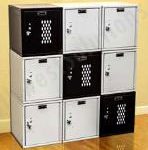 Cube stacking box locker metal