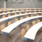 Curve lecture hall auditorium seating fixed stationary desk furniture