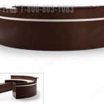 Curved receptionist workstation desk wood round half door storage