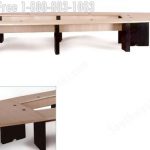 Custom shaped wood conference tables for large meeting rooms