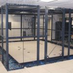 Data floor with secure wire cage