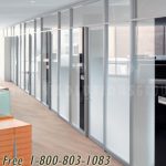 Demountable glass framed frameless office walls