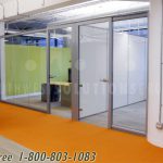 Demountable office glass walls solid framed frameless