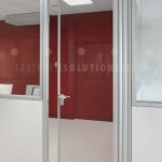 Demountable partition walls glass doors