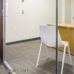 Demountable walls partition office space