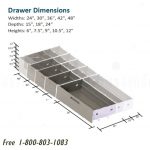 Drawer in shelving file sizes