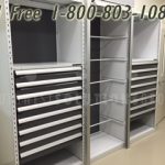 Drawers in shelving mobile storage high density shelf