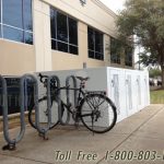 Enclosed stainless steel outdoor bicycle storage lockers