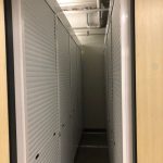 Equipment room baseball gear roll up security doors