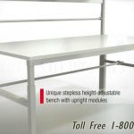 Ergonomic adjustable workstation packing shipping tables