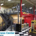 Fitness center mezzanine intermediate floor