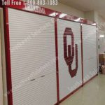 Football equipment room storage rolling security doors