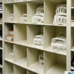 Football face mask storage cubbies