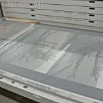 Framed art storage drawers