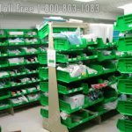 Framewrks spacesaver plastic bins par clean utility room storage medical supply frame works shelving