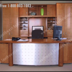 Front desk reception area millwork modular casework furniture movable office cabinetry