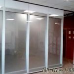 Frosted glass operable partitions