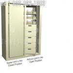 Fs1 8a 8s rotating storage cabinet 8 high drawer shelves secure storage unit