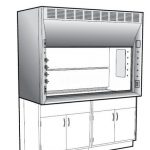 Fume hood vertical rising sash crime lab chemicals