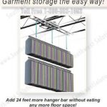 Garment clothing costume overhead storage rack lift