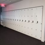 Glass front locker tempered keyless keypad modern gym spa