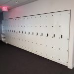 Glass front white lockers