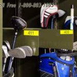 Golf bag storage high density mobile shelving