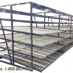 Gravity flow rack carton storage slanted