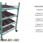 Gravity flow rack mobile cart shelving