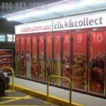 Grocery pick up lockers refrigerated food storage remote secure credit card transaction