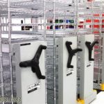 Hand crank high density industrial storage racks