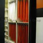 Hanging athletic belt storage shelving