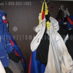 Hanging clothing athletic equipment manager laundry ready