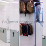 Hanging uniform museum compact shelving storage