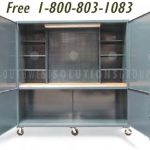 Heavy duty rolling cabinet cart bench doors locking