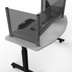 Height adjustable workstation guard sheild covid 19