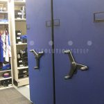 High density mechanical assist athletic equipment manager storage