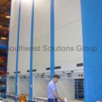High density parts room vertical space saving storage lean