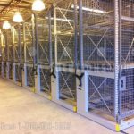High density security cages on rolling racks wire fencing