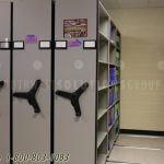 High density shelving racks textbook storage