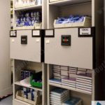 High density storage pharmacies bin shelving