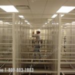 High density storage shelving rack install