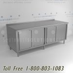 Hinged sliding stainless steel base cabinet work tables