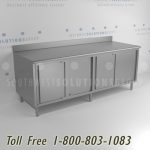 Hinged sliding stainless steel enclosed worktables medical storage