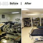 Hospital bed gurney storage before after