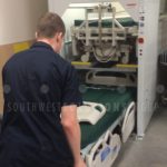 Hospital bed vertical storage lifts gurneys stretchers